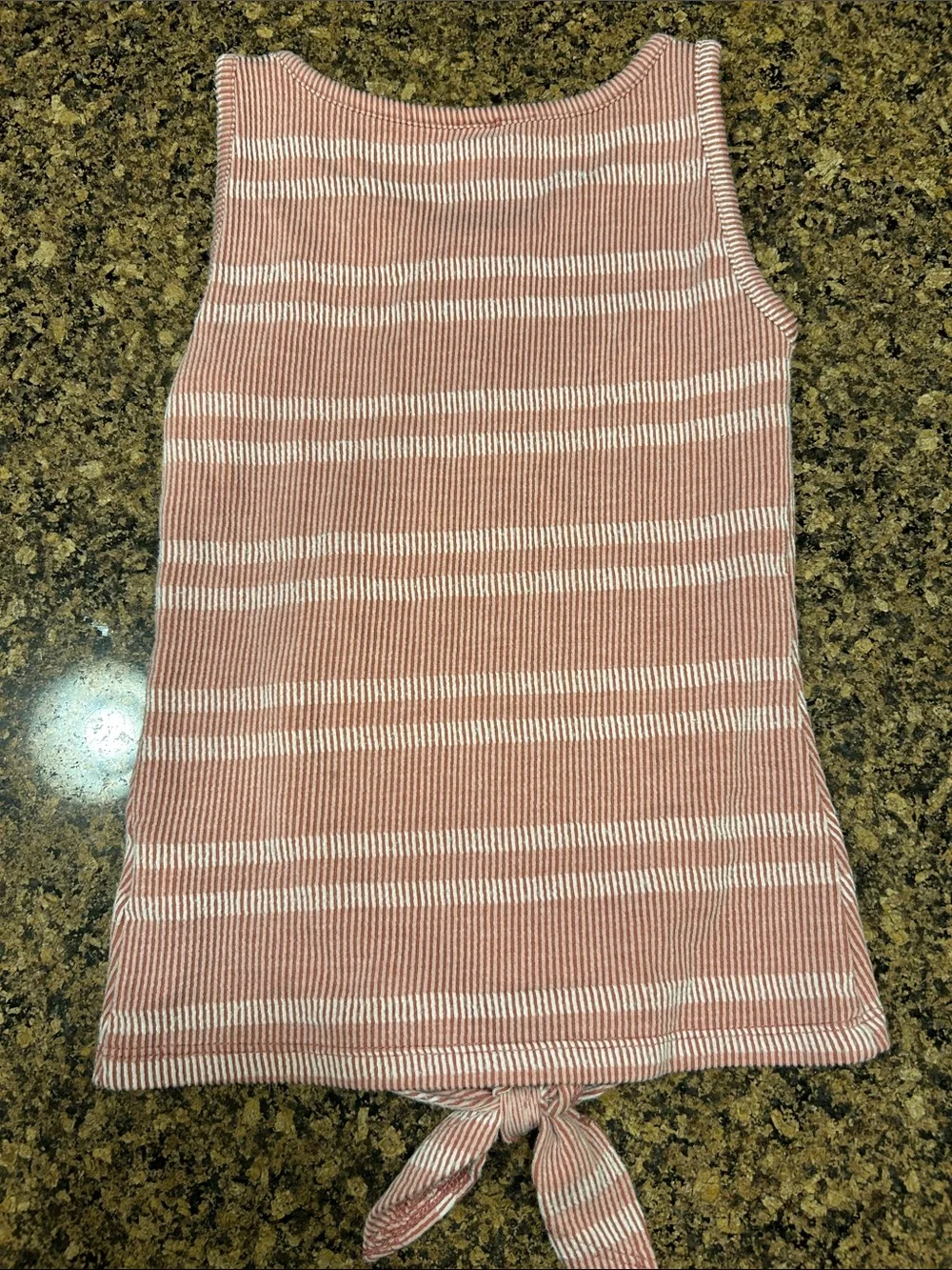 Old Navy Rose Pink & White Striped Tie-Front Tank
